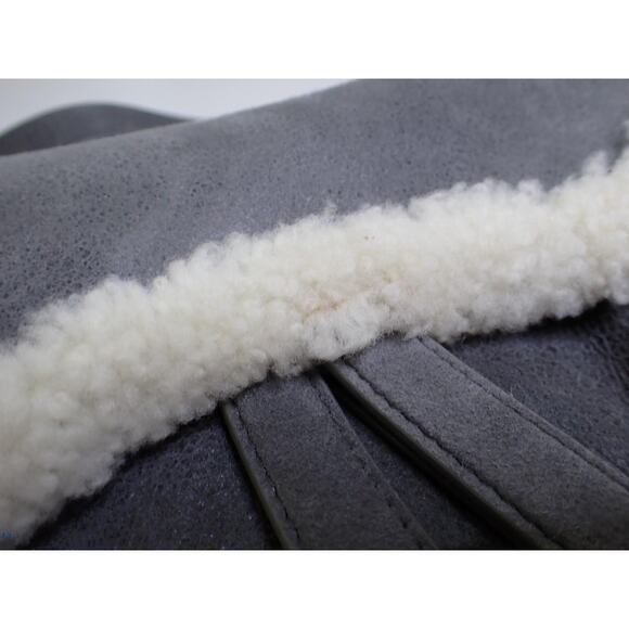 Christian Dior Shearling Saddle Bag Gray Shoulder Purse Suede/Gold CD Rare Auth - Picture 9 of 16